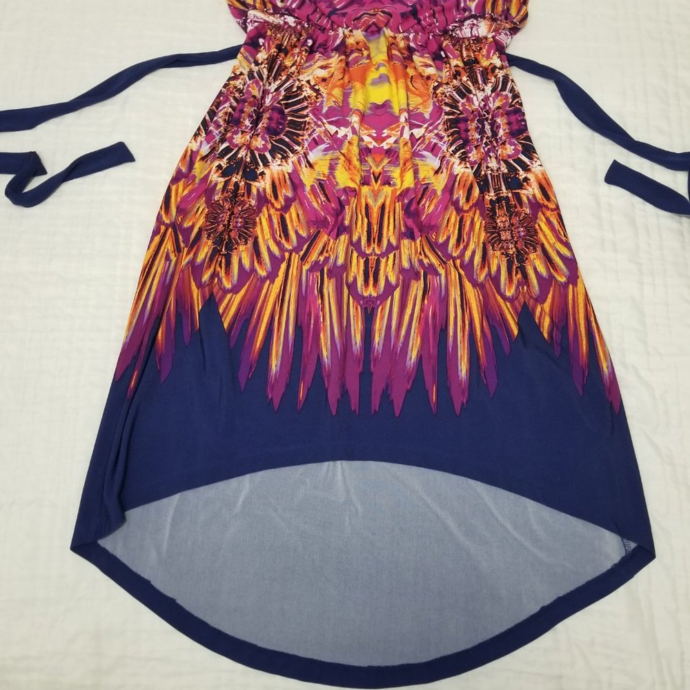 Fenn Wright Manson Womens 4 Sleeveless High-Low Blue Purple Yellow Orange Dress - Picture 8 of 16